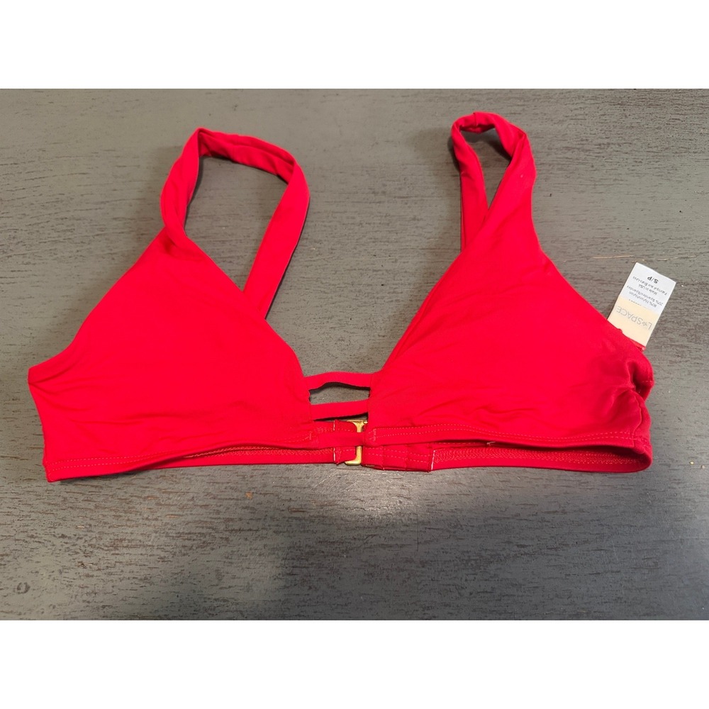 L*Space Womens Red Front Hook Triangle Bikini Top Swimwear Size Small NWOT